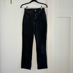 Vintage Mom Jeans H&M black denim high waisted size 0, trendy straight leg